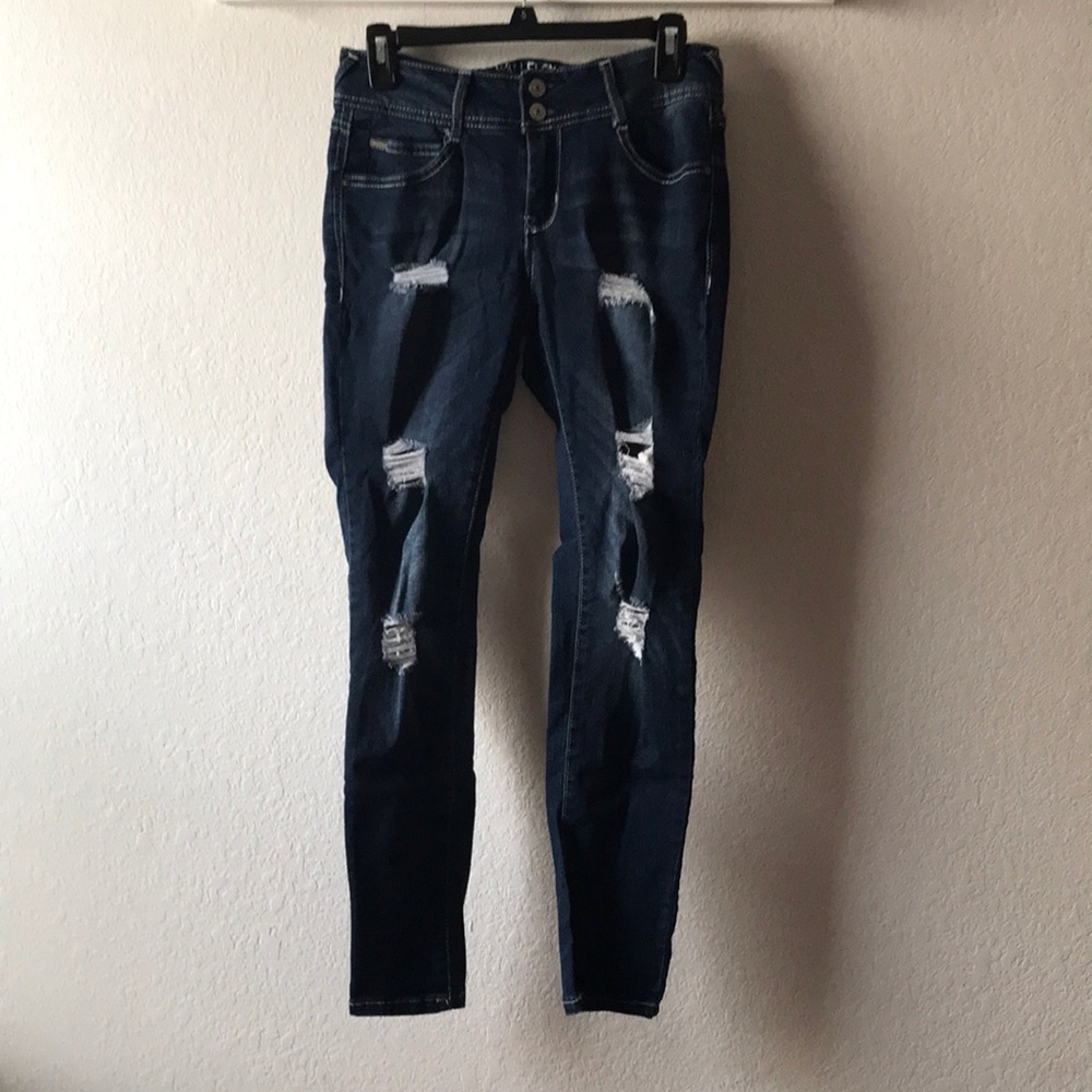 Dark wash ripped jeans